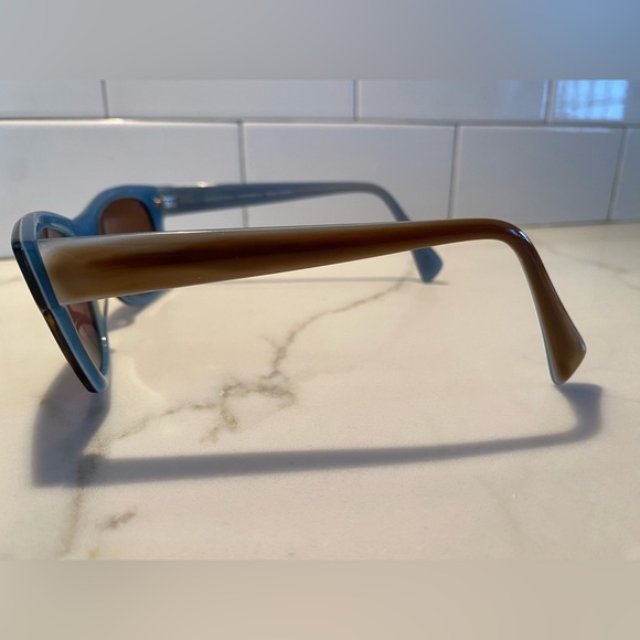 Morgenthal Frederics 740 Dave Sunglasses.  Color- Brown and Blue. main image 5